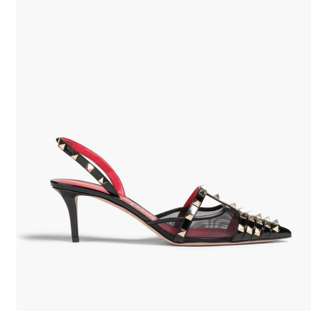 Rockstud Alcove mesh and parent leather slingback pumps. Size 35.5 - Picture 3 of 6